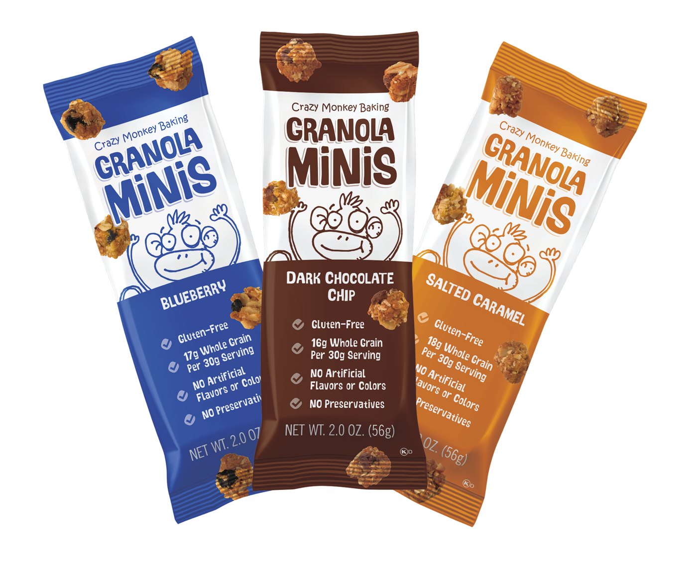 Crazy Monkey Baking 2 oz granola bite sample bags